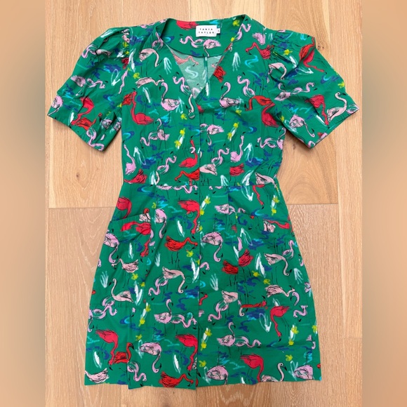 Tanya Taylor Dresses & Skirts - Tanya Taylor Green Flamingo Print Dress
